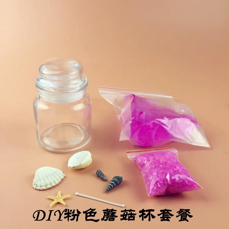 Diy свеча ручной работы желе свечи DIY гриб Стекло ароматерапия свечи DIY производственная активность вечерние украшения - Цвет: Розовый