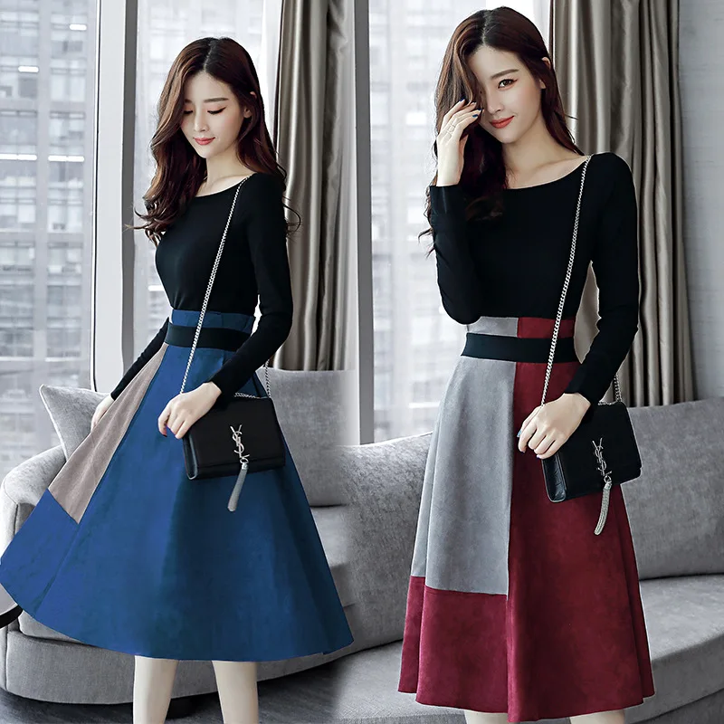 

2019 Spring And Autumn Two-Piece Set Elegant Beautiful Korean-style Trend Slim Fit Slimming Deerskin Velvet Set