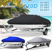 210D Fabric Trailerable Boat Cover 14-22ft Waterproof Anti-UV Protector Fishing Speedboat V-shape Canvas For Boat Cover Tent 1