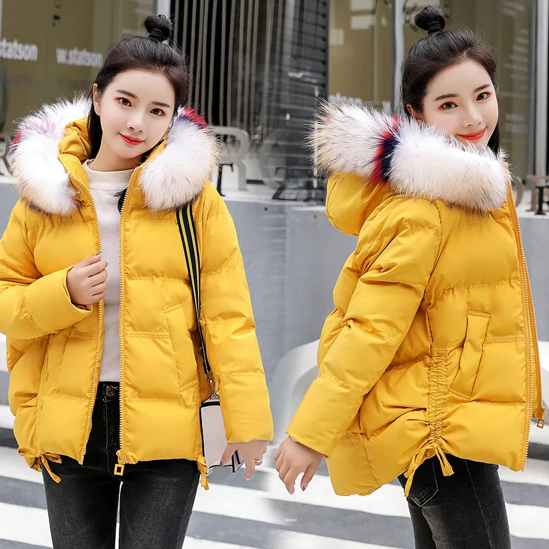 

Really Fox Fur Collar Hooded Cotton Coat Hooded Cotton-padded Clothes Short Cotton-padded Clothes Qhbljr6815-1