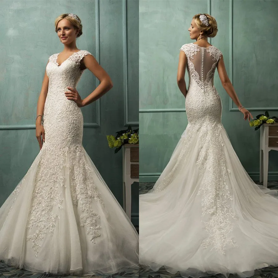 Vestidos de casamento Аппликация Кружева Русалка свадебное платье vestido de noiva renda sereia Мать невесты платья