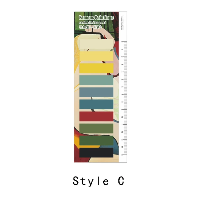 Mr.Paper 150 Pcs/set 8 Designs Famous Painting Index Sticker Series Memo Pads Self-Adhesive Creative Hand Account DIY Stickers C