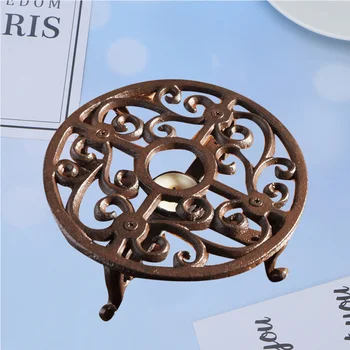 

1PC Durable Iron Essential Oil Burner Candlestick for Patio Porch Living Room Balcony