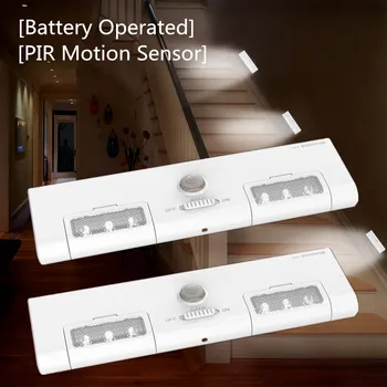 

AUGIENB LED Under Cabinet Light Wireless PIR Motion Sensor Lamp 6 LED Lighting for Wardrobe Cupboard Closet Kitchen Night Lights