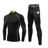 Thermal Underwear Sets Men High Collar Winter Long Johns Thermo Underwear Compression Sweat Quick Drying Thermal Clothing 2