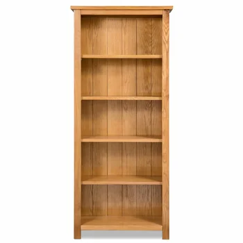 

5-Tier Bookcase Desk Creative Study Bookcase Furniture Decor Solid Oak Wood Book Rack Storage Shelf Free Standing Display Shelf