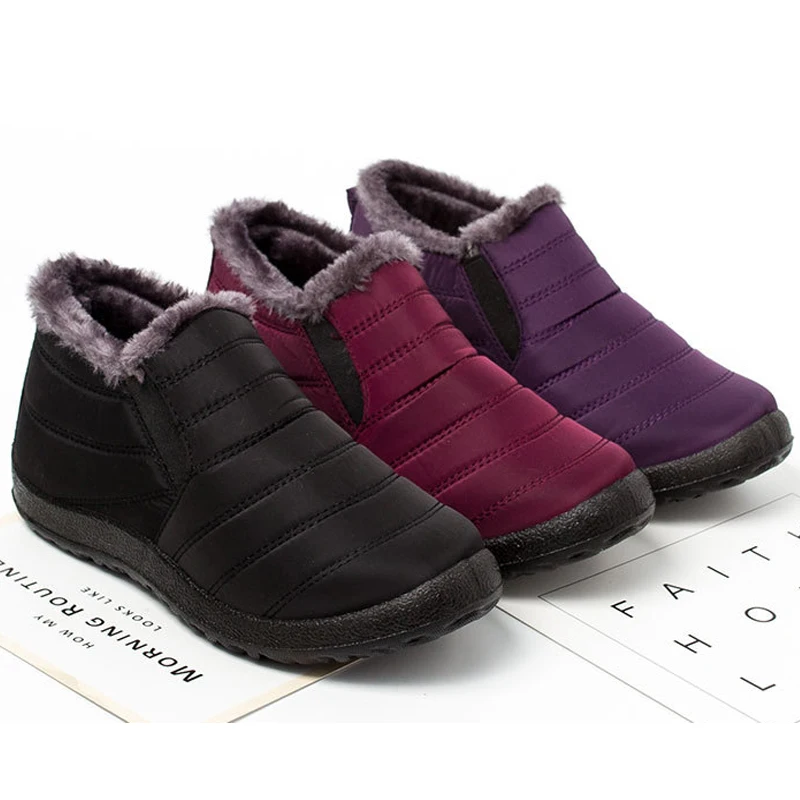 Size35-48 Женские ботинки унисекс Зимние ботильоны Водонепроницаемая обувь Теплые