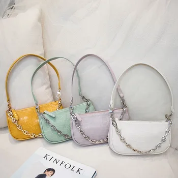 

Bag female Korean new style shoulder underarm bag portable baguette bag tide chain dumpling bag fashion all-match messenger bag