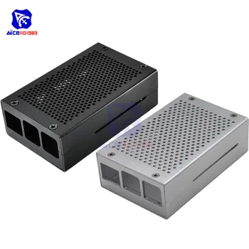 

Black/Silver Aluminum Alloy Case for Raspberry Pi 4 Model B Protection Aluminum Metal Cover