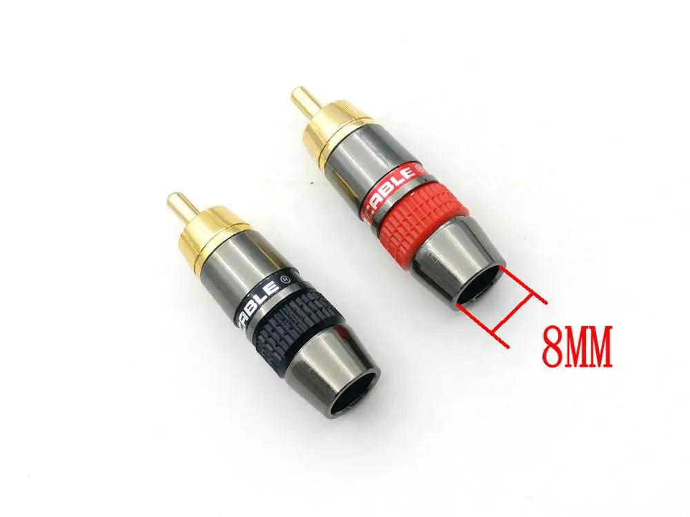 100Pcs RCA CONNECTOR high quality brass RCA Plug Gold Connectors adapter soldering