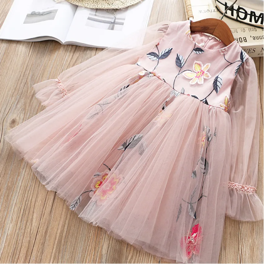 

Girl Princess Dress 0-6 Years High Quality Girl Dress 2019 Spring New Fashion Casual Lace Chiffon Flower Kid Children Clothing