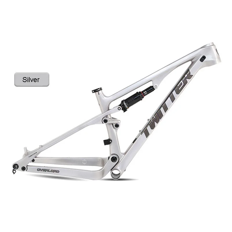 Silver Mtb перегрузка полная подвесная карбоновая рама крест-кол XC Fat Bike 12*148 мм задний амортизатор 190*50 мм шины 27,5*3,0 29*2,35 - Цвет: Silver