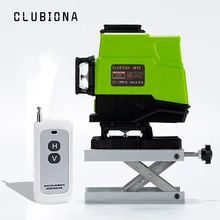 CLUBIONA 12 линий зеленый луч 360 Вращающийся самонивелирующийся лазерный уровень 3d горизонтальный и вертикальный перекрестный линейный нивелир с беспроводным пультом дистанционного управления