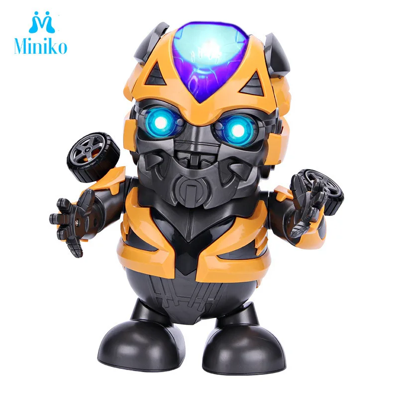 

Dance Hero Transformer Toy Bumblebee Big Wasp Spiderman Iron Man Robot With Lighting Music Electric Toys For Kids Christmas Gift