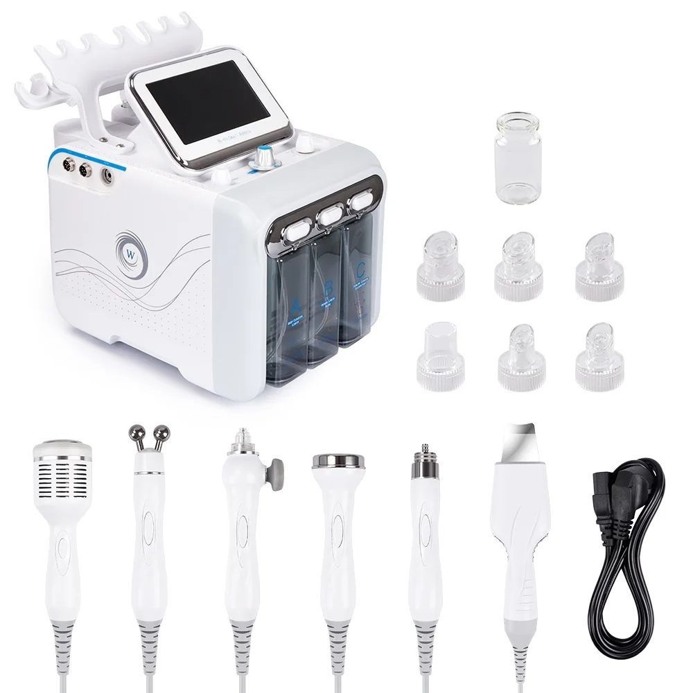 US $150.99 6IN1 MultiFunction Small Bubbles Facial Deep Clean Machine SPA Beauty Salon RF Ultrasonic Massager Hydrogen Oxygen Water Jet