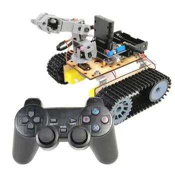 

Vehicle Chassis Assembled DIY PS2 Remote Control Robot Four Degree of Freedom Track Detection Kit