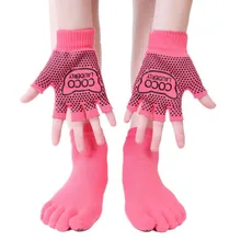 Женские нескользящие фиолетовые носки и перчатки для занятий йогой, спортивные носки для фитнеса высокого качества