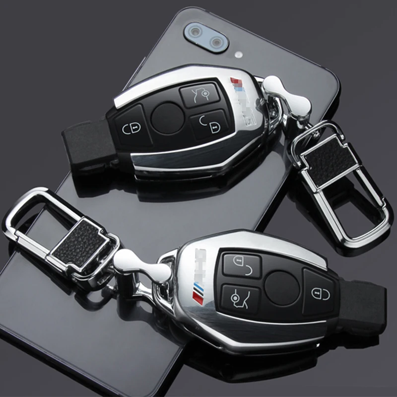 Чехол для ключей автомобиля, брелок для Mercedes Benz W203 W210 W211 W124 W202 W204 W212 AMG C180 GLK300 CLS CLK CLA SLK C S Class 3 кнопки
