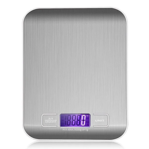 Цифровые кухонные весы с питанием от USB, весы 10 кг, 1 г, Многофункциональные весы для выпечки, приготовления пищи, бытовые весы, электронные весы - Цвет: Серебристый