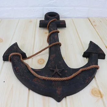 

Creative Ship Anchor Mediterranean Style Decoration Wood Boat Ship Nautical Home Decor Anchor Bar wall Decoration Garden fig.