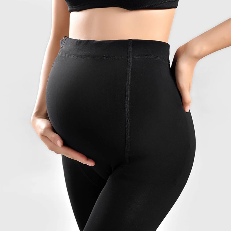 Winter Pregnant Women Black Leggings For Maternity Warm Soft Velvet Pants Pregnancy Inner Wool Clothes Ropa Mujer Embarazada