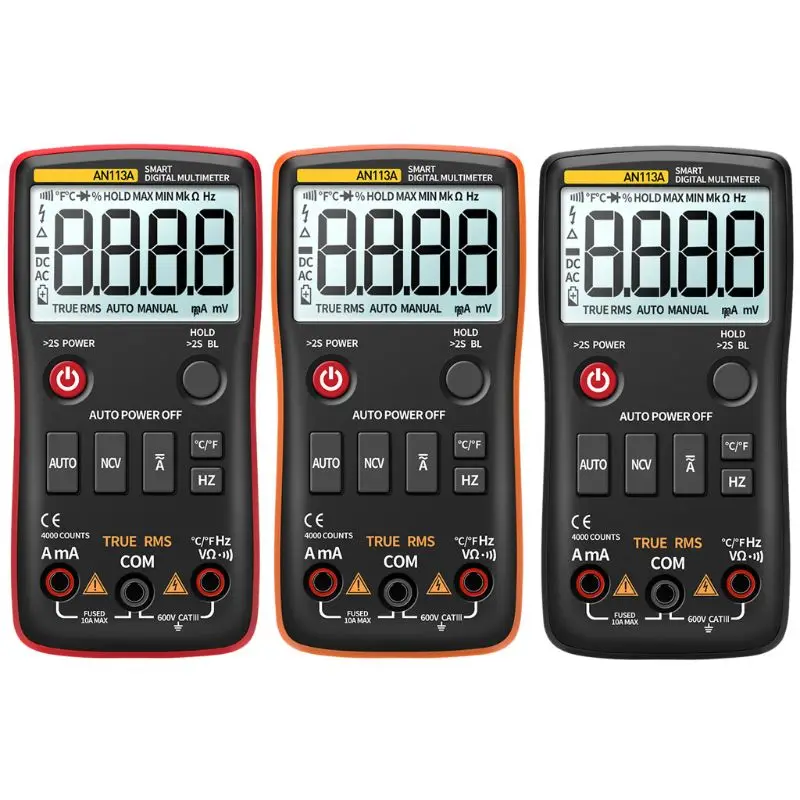 

Digital Multimeter Auto Range True RMS with Temperature Tester 4000 Counts AC/DC 6XDD