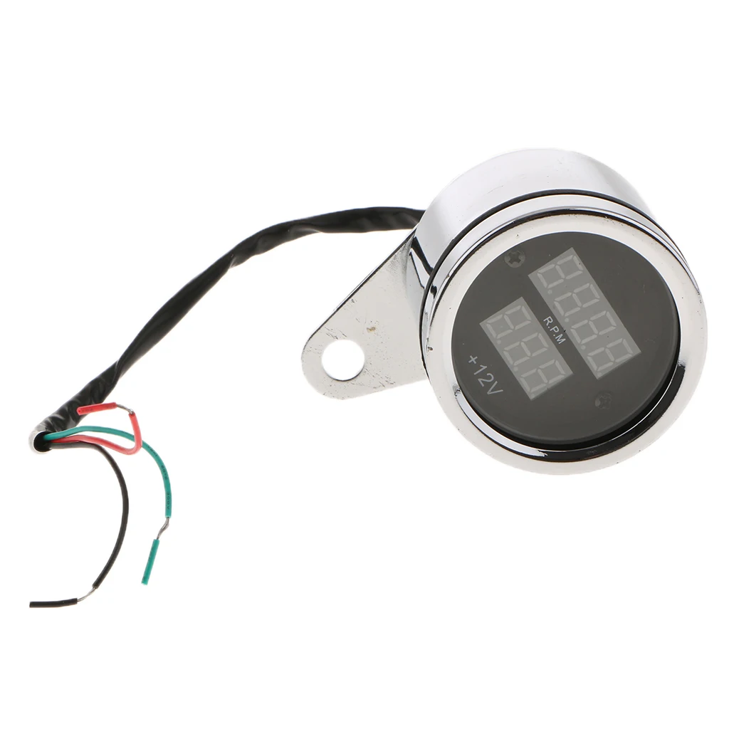 Red & Blue Digital LED Voltmeter Tachometer Tacho Gauge 62mm