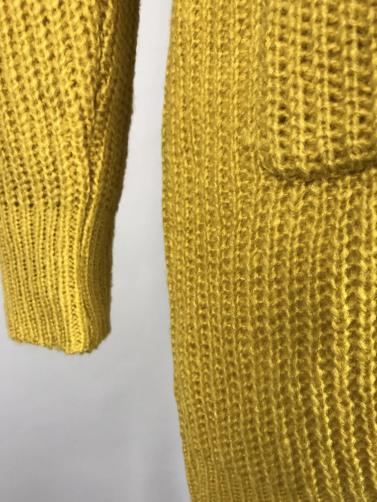 Fall/winter new ladies sweater stripe color matching cardigan long fashion simple elegant atmosphere sweater women Striped