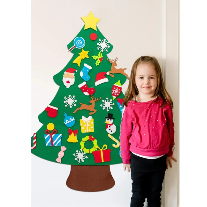 33 шт войлочные Рождественские елки DIY Набор рождественские настенные украшения для дома TP899