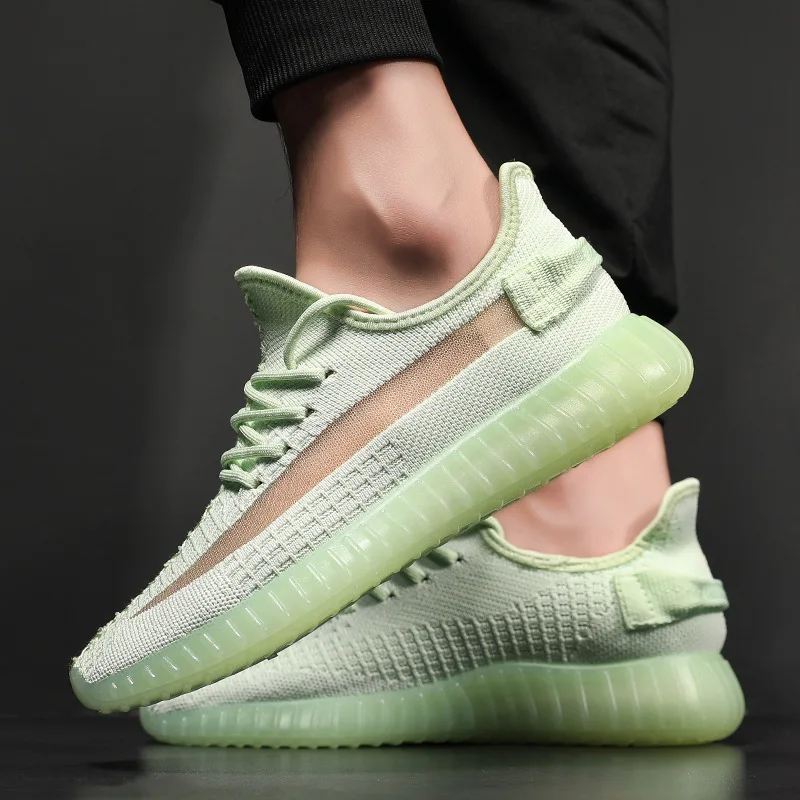 

New Style Breathable Fly Woven MEN'S SHOES Hot Selling Online Celebrity Trend Coconut Shoes Stars Casual Sports Shoes Korean