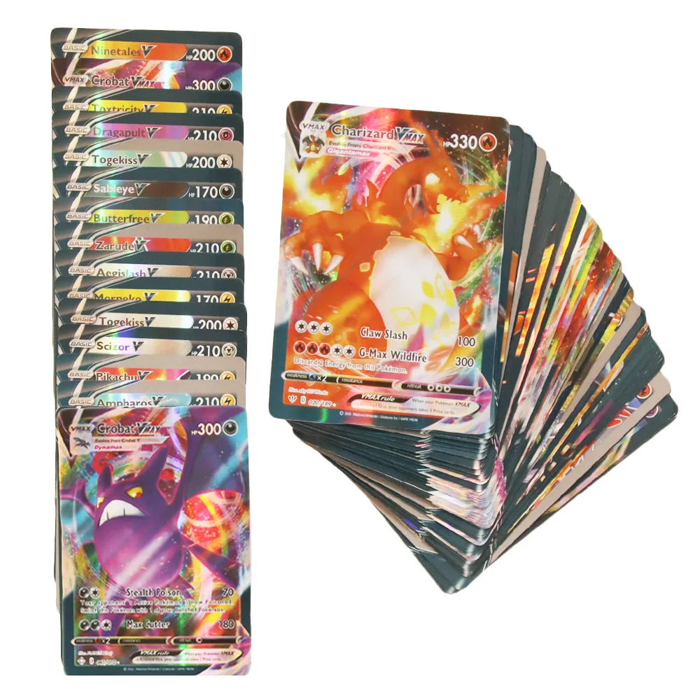 50-300 Pcs Pokemon Card Shining TAKARA TOMY Cards Game TAG TEAM VMAX GX V MAX Battle Carte Trading Children Toy