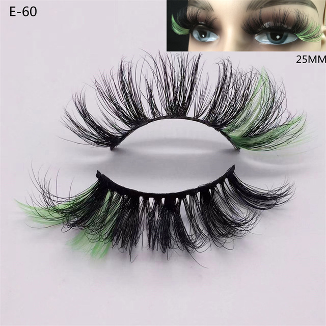 3D Mink Eyelashes Colorful 100% Mink Lashes Mix Color Pink Blue Red White False Eyelashes Fluffy Soft Cilias Vendor