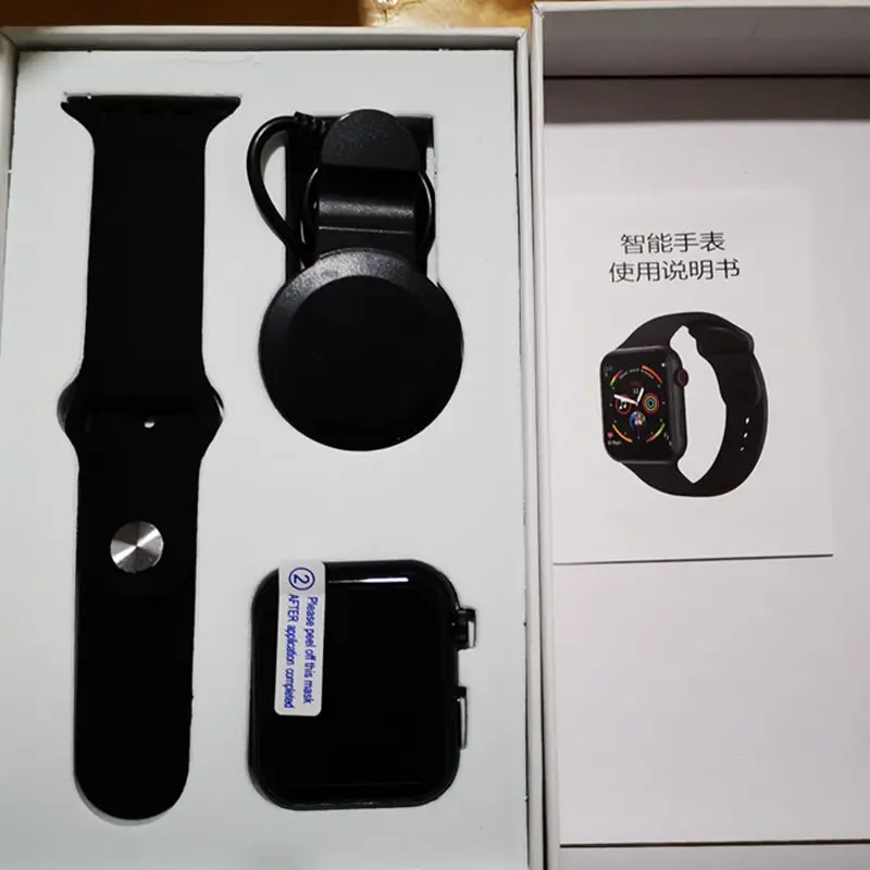 Смарт-часы 44 мм ремешок может быть изменен Пульс для мужчин и женщин часы SmartWatch Iwo для Apple IOS Android PK Iwo F10 8 Plus P68 W34 - Цвет: black