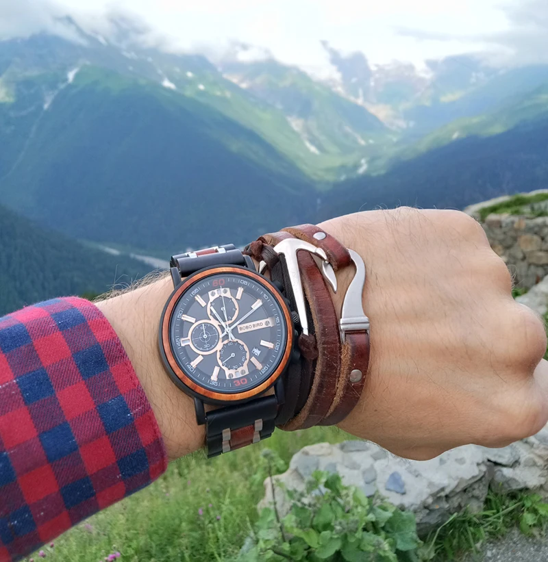 BOBO BIRD relogio masculino часы мужские reloj hombre деревянные наручные часы с хронографом военные часы в подарочной коробке настройки JS18