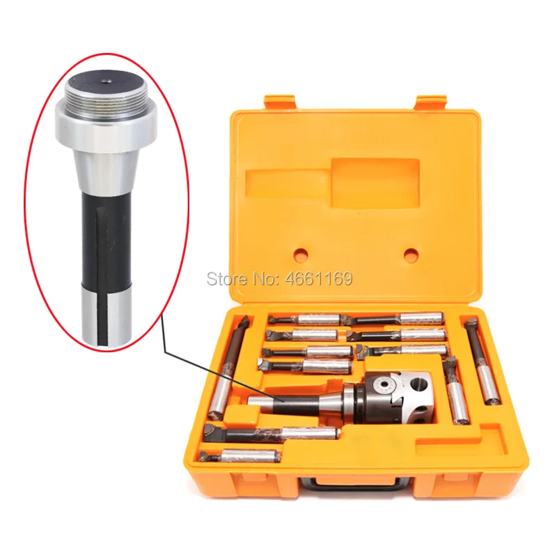 

High precision 2 inchR8- F1-18 -75mm boring head, spindle R8-M7 / 16 thread +12pcs carbide 18mm boring tool boring set