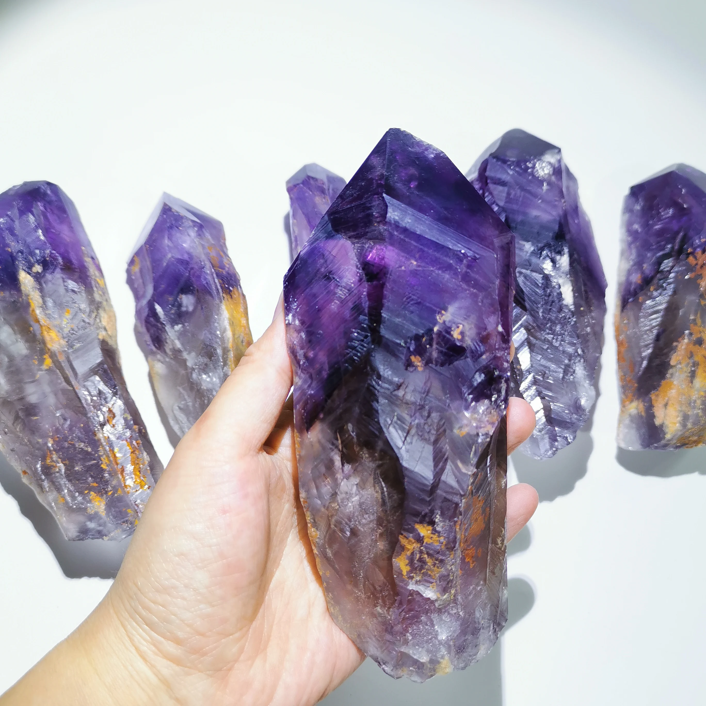 

Natural Hand Crafts Energy Amethyst Scepters Crystal Carving For Healing L D H