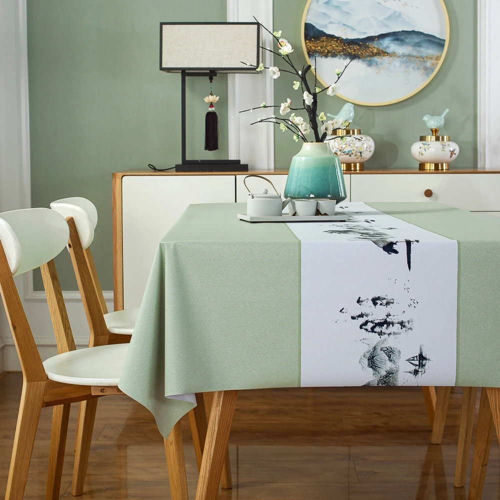 Inyahome-mantel de vinilo verde para mesas rectangulares, mantel de  plástico, decoración de mesa de comedor, cubierta de mesa de PVC  impermeable - AliExpress, image size:1000x1000