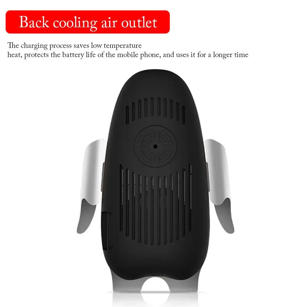 Q6 10W Qi Car Wireless Charger Automatic Clamping Intelligent Infrared Induction Fast Wirless Charging Car Phone Holder