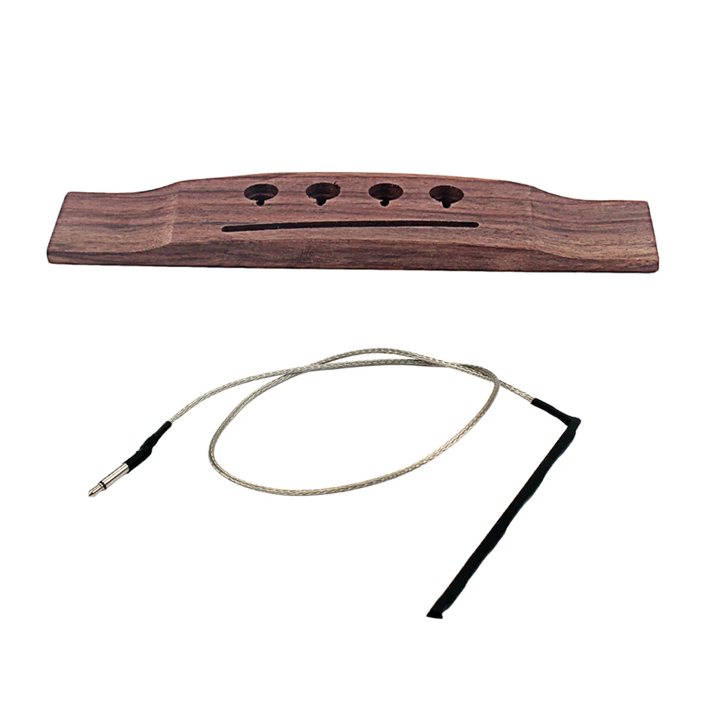 

Rosewood Bass Bridge Acoustic Guitar EQ Equalizer Piezo Cable Pickup Set