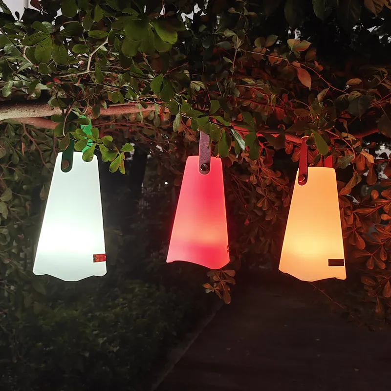 Outdoor Waterproof Illuminated Portable RGB LED Mood Lighting Lantern Lights Camping Lamp Remote Control Night Light with handle 3