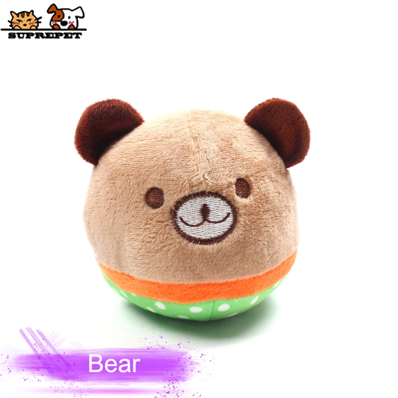 Bear Игрушки для домашних животных SUPREPET, игрушки для собак, плюшевый писк, жевательная игрушка для собак, мультяшная лягушка, игрушки для щенков, мягкие пищащие животные, игрушки для собак для маленьких собак - Цвет: Bear