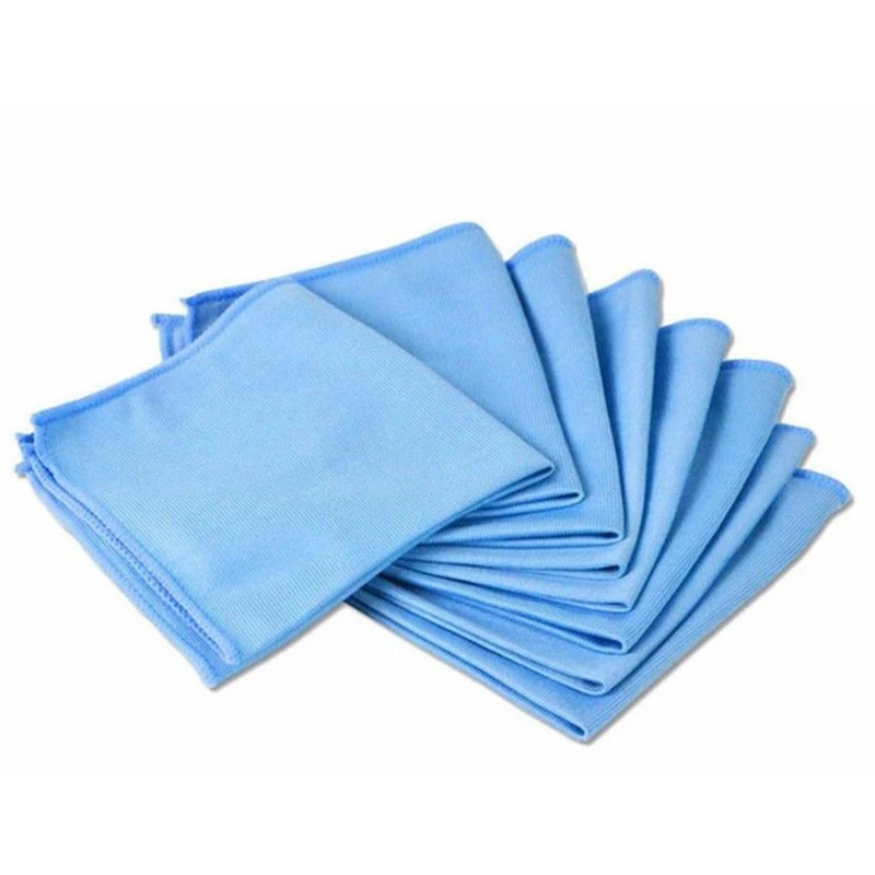 

8Pc Car Microfiber Glass Cleaning Towel Stainless Steel Polishing Shine Cloth No Trace Window Windshield Cloth 30cmx30cm