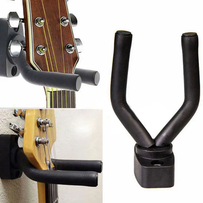 1 pcs Guitar Hanger Hook Holder Wall Mount Stand Rack Bracket Display Guitar Bass Screws Accessories universal durable l shape headphone stand wall mount simple hook computer headset stand earphone acrylic display holder