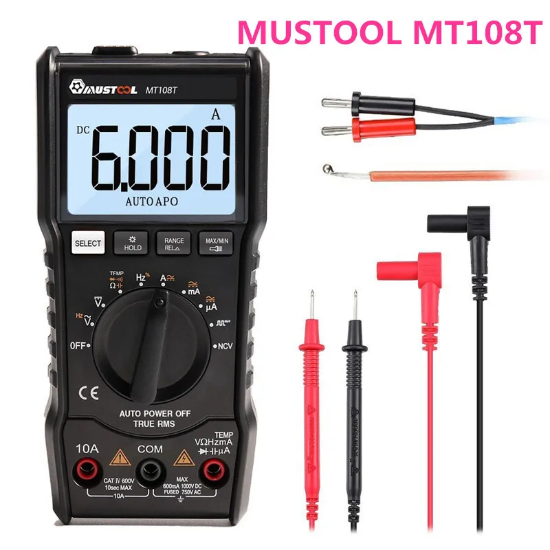 MUSTOOL MT8205 MT8206 MDS8207 MT108T MT110 2 в 1 цифровой Интеллектуальный Ручной осциллограф мультиметр AC/DC сопротивление