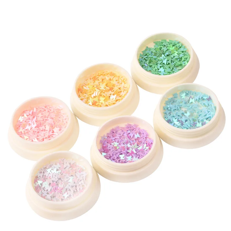 

Butterfly Glitter Sequin Laser Manicure Flash 3D Mixed Colors Nail Art Glitter Slices Powder DIY 12 Grids Manicure Decorations