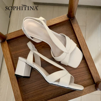 

SOPHTINA Casual Elegant Sandals High Quality Genuine Leather Comfortable Sandals Square Toe Low-heel Anti-skid Women Shoes MO633
