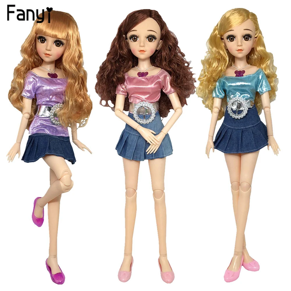 Платье для BJD 60 см, Модная Джинсовая юбка для куклы, Одежда для куклы, одежда принцессы с длинными рукавами, 1/3 аксессуары для кукол