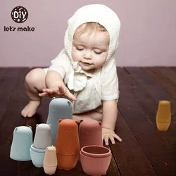 Let's make – poupées russes en Silicone pour enfants, poupées Matryoshka, Babushka, Animal à la main, cadeaux pour enfants, décoration de la maison, 2021 