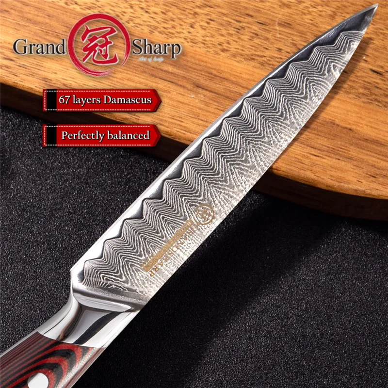 GRANDSHARP 4 шт. Набор ножей для стейка vg10 Gamascus стальной набор посуды нож для стейка набор ножей, столовые приборы кухонные ножи