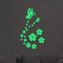 Стиль ночной Светильник, настенные наклейки, креативные Блестящие бабочки, детская игрушка, наклейки на стену Y125